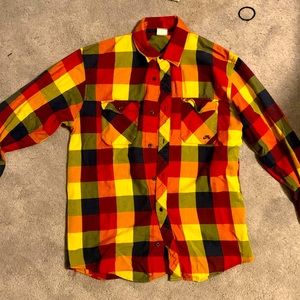 Nike SB Mens full button up plaid shirt